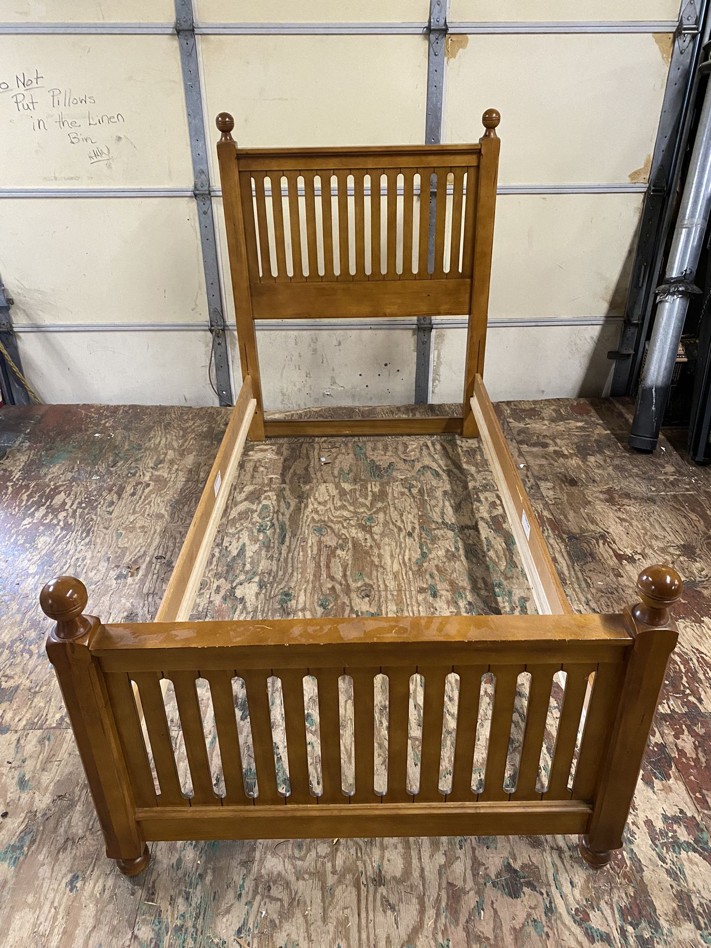 Wooden Twin Size Adjustable Height Bed Frame $40