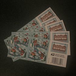 5 Books Holiday elves Forever Stamps 