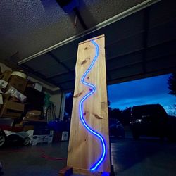 Live Edge Standing Lamp (The Woodworm Lamp) 
