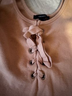 Ribbed Lace-Up Bodysuit