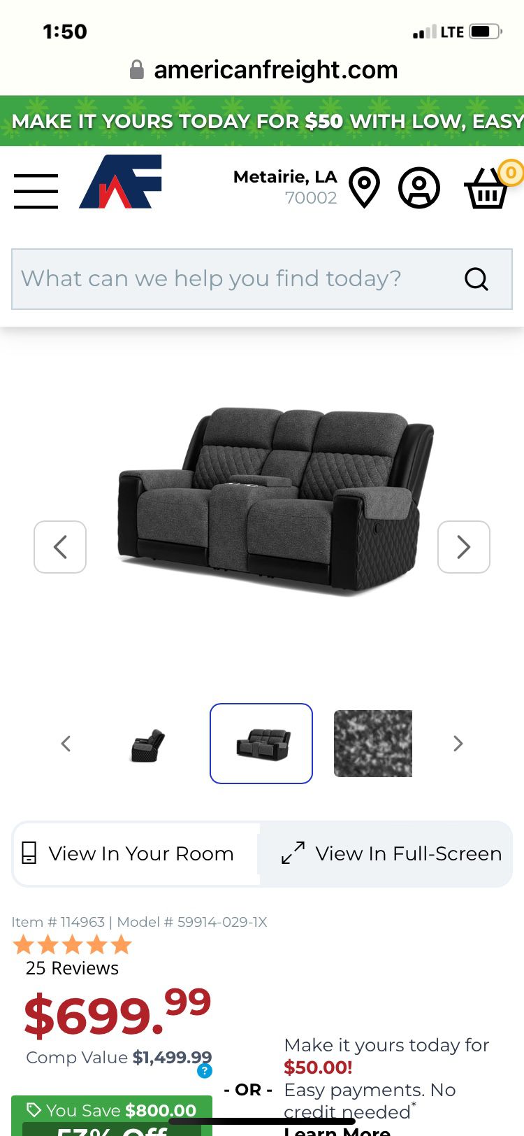 Brand new Manual reclining Couch And Love Seat 