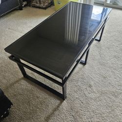 Black Glass Top Coffee Table