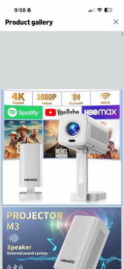 Brand new Projector 1920*1280P HD Smart Projector with Wifi and BT Built-in App 2026 Upgraded 4K Projector with Auto Focus &Keystone Correction Mini P
