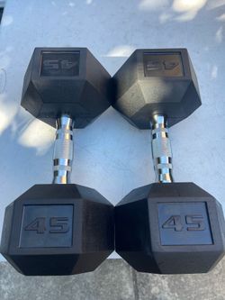 CAP Barbell, 45lb Rubber Hex Dumbbell, Single