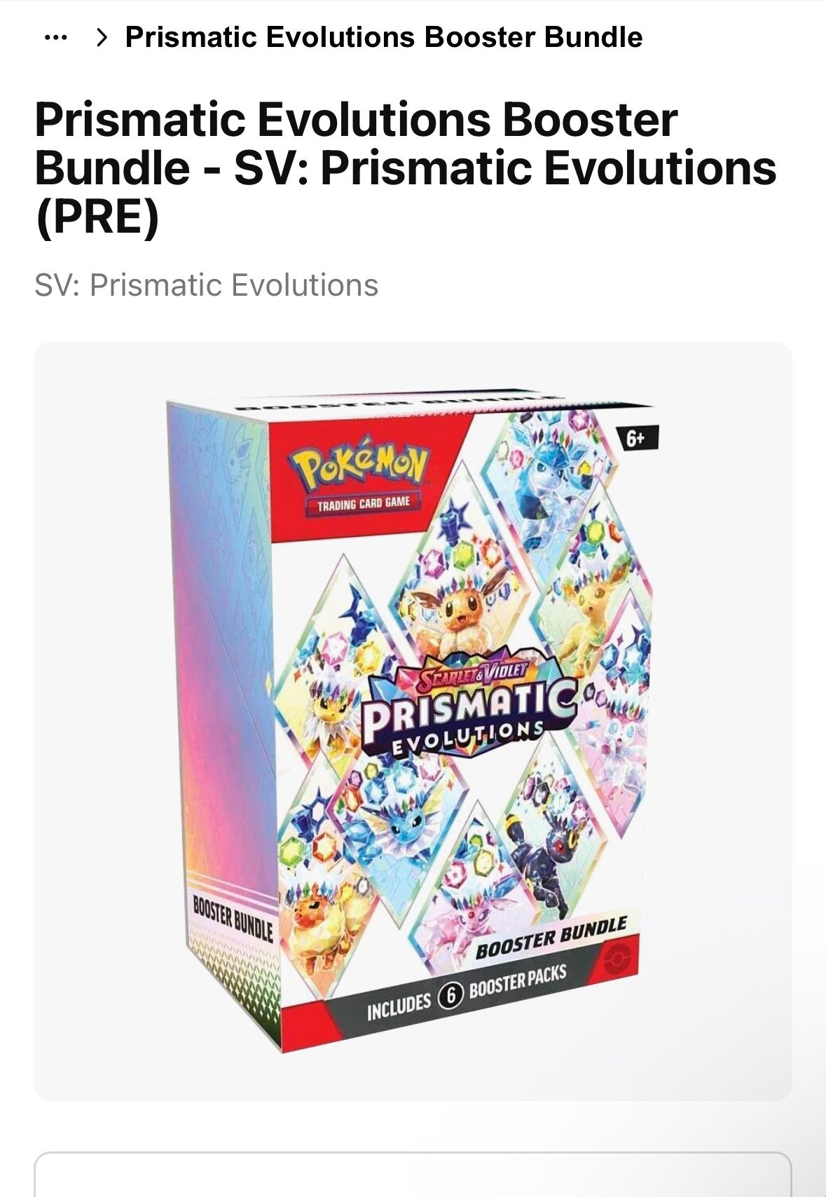 Prismatic Evolutions Booster Bundle - PRE