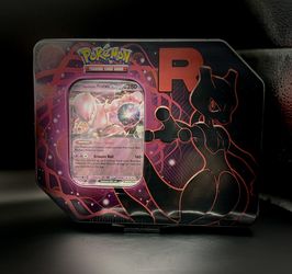 Pokemon TCG Team Rocket Tin Mewtwo ex New Sealed