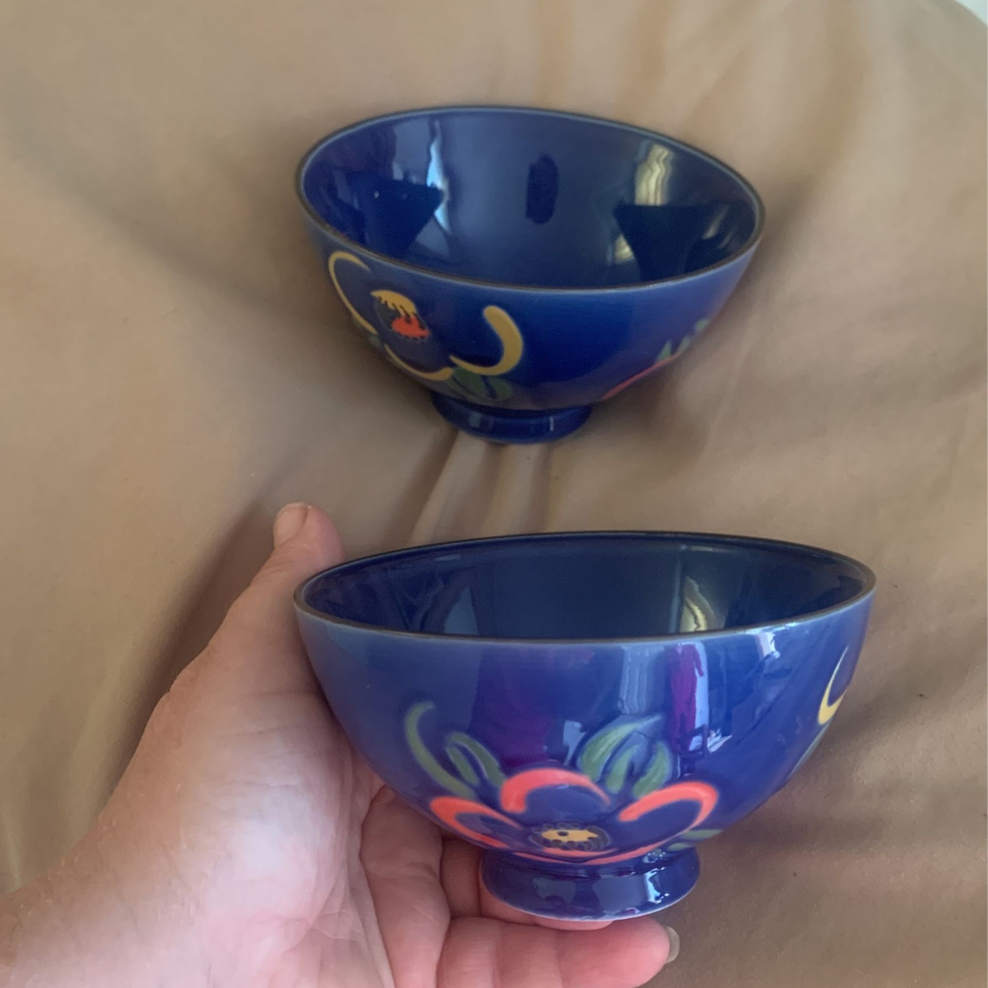 2 Blue Small Bowls