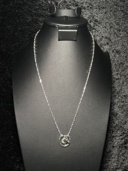 New 925 Sterling Silver Oxidized Horse Head & Horseshoe Pendant w/ 24" Italian Infinity Chain