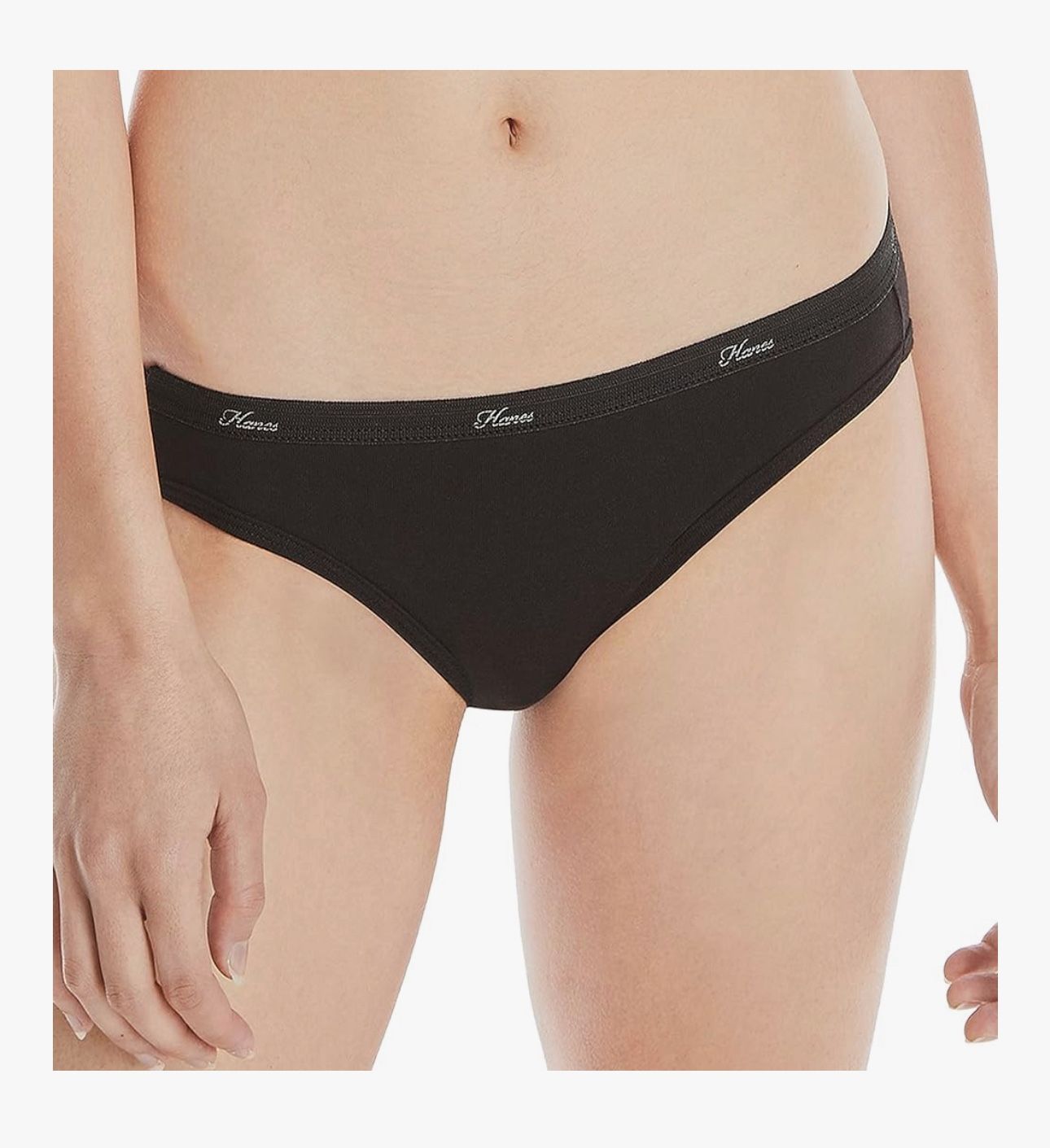 Hanes Women's Bikini Underwear Pack, Classic Cotton Bikini Panties, 10-Pack XL black