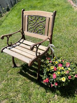 Wooden patio bench
