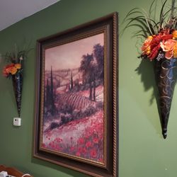 Beautiful Country Italian Picture With Sconces.  