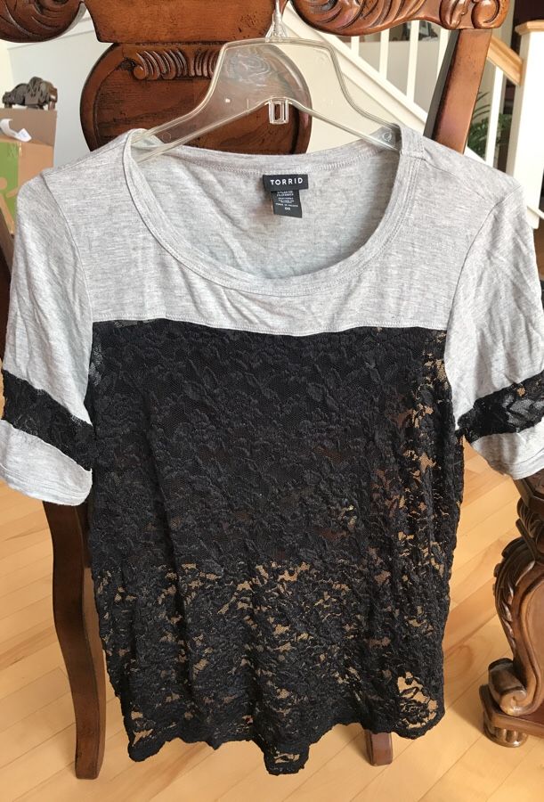 Torrid baseball lace tee