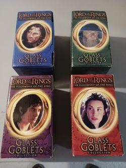 Set Of 4 LORD OF THE RINGS GOBLETS