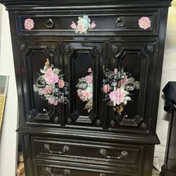 Beautiful French Boho Style Wooden Dresser Or Chalet Has Been Refurbished Is Solid Heavy Wood 