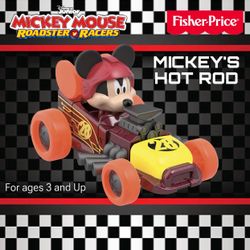 (NEW) Fisher-Price Disney Mickey & the Roadster Racers, Mickey Hot Rod Supercharged Die Cast (PERFECT Birthday Gift Idea for Mickey Mouse Fans and Col