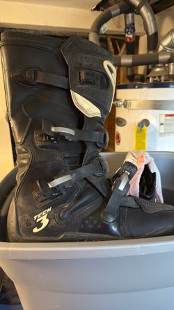 Dirt Bike Racing boots, helmet, and gloves