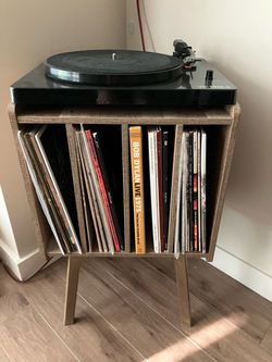 Victrola Turntable with Vinyl Record Storage Stand