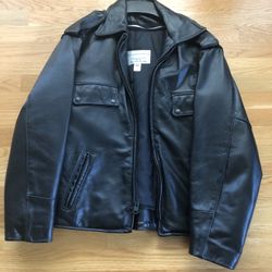 Boston Police Style Leather Jacket with Zippout lining 