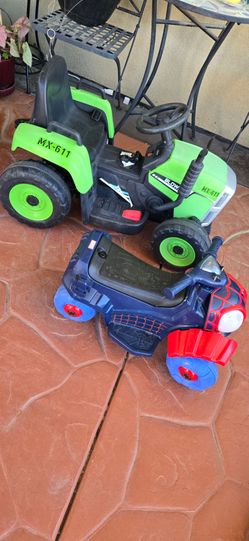FREE: Ride-On Toys (Green Tractor & Spider-Man Quad) - Untested