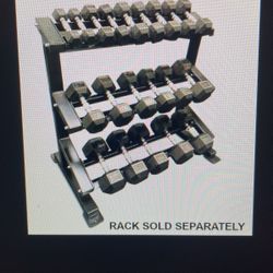 Hex Rubber Dumbbells 5-50