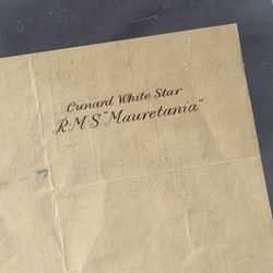 RARE - R.M.S. Mauretania - On-Board Stationary - Historical document