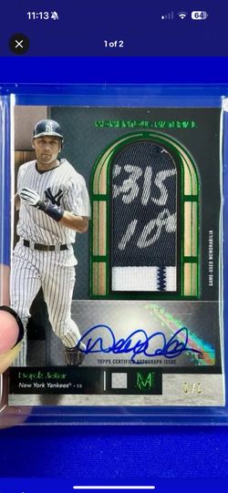 🔥🔥🔥Derek Jeter Emerald 1/1 game used 3315 hit patch/auto 2024 topps museum 