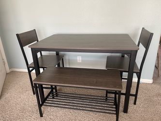 4 seater grey and black dining table