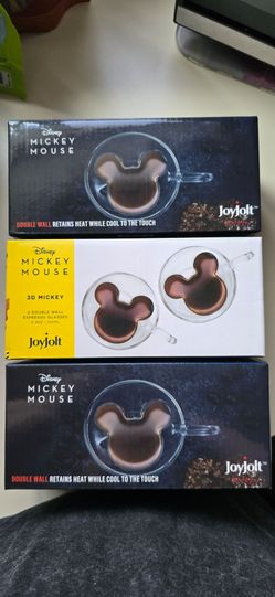 JoyJolt Disney Mickey Mouse Double Wall Espresso Glasses – 3 Boxes