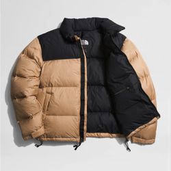 North Face Gold/black Nuptse Jacket Size L