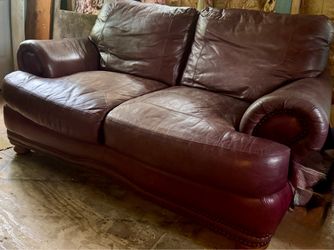 Genuine leather loveseat