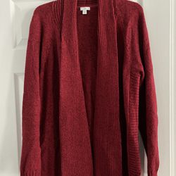 JJill Red Cardigan Sweater Sz Medium Fits Like XL