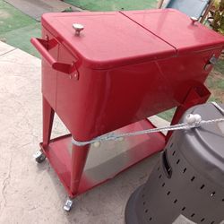 "Coke" Cooler On Wheels  " Collectible"