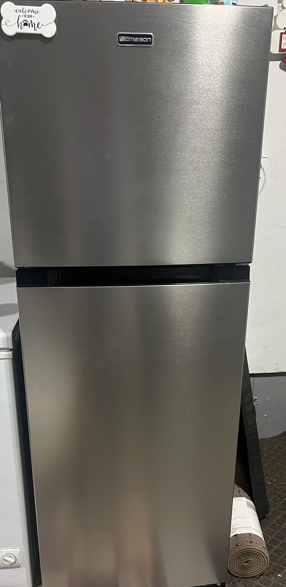 Emerson 10.1 cu.ft stainless steel 2 door refrigerator got for $400