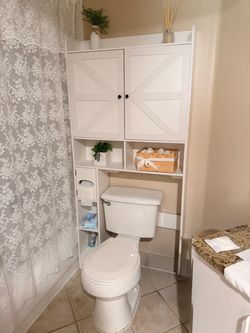 White Over-the-Toilet Storage Cabinet