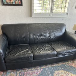 Klaussner Black Leather Couch