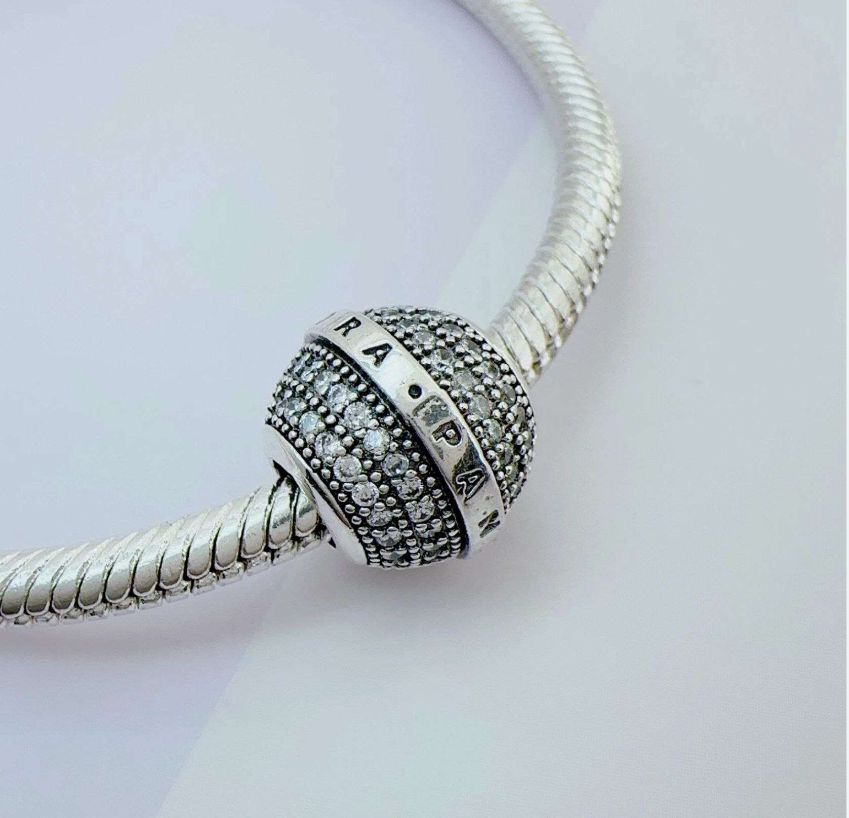 Pandora Logo Silver Charm For Silver Bracelet