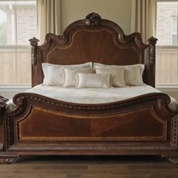 A.R.T Old World Estate King Bed  And Picket furnishings Furniture Set