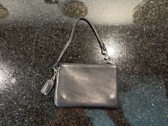 Coach Leather Skinny Wristlet in Black Leather 6x4”
