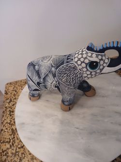 Hand-Painted Elephant Alebrije Figurine