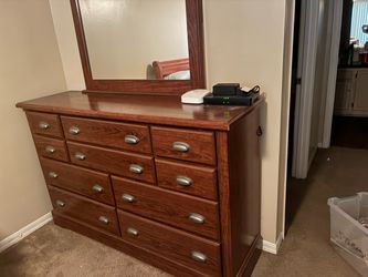 Wood Dresser with Mirror