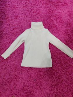 Cream Ribbed Turtleneck Sweater kids size 4-5