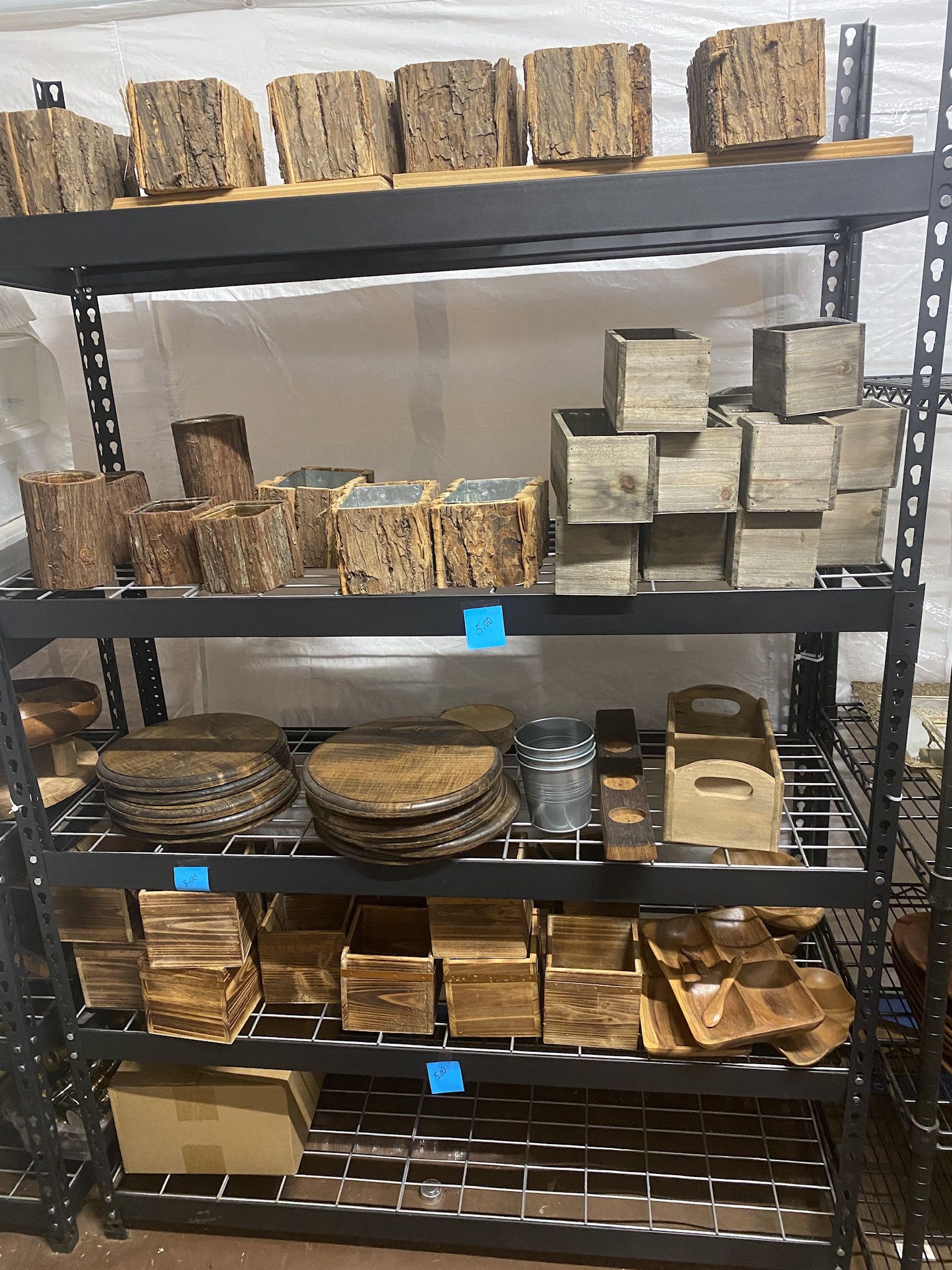 Many Rustic Wood Vases