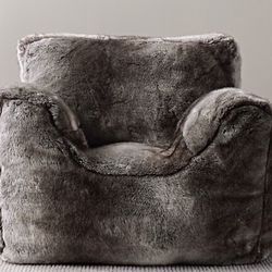 Restoration hardware Faux Fur Bean bag chair cover.ONLY COVER.