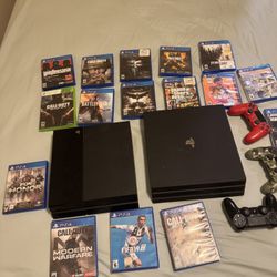 PS4 Pro + PS4 Original Bundle w/ Games & Controllers