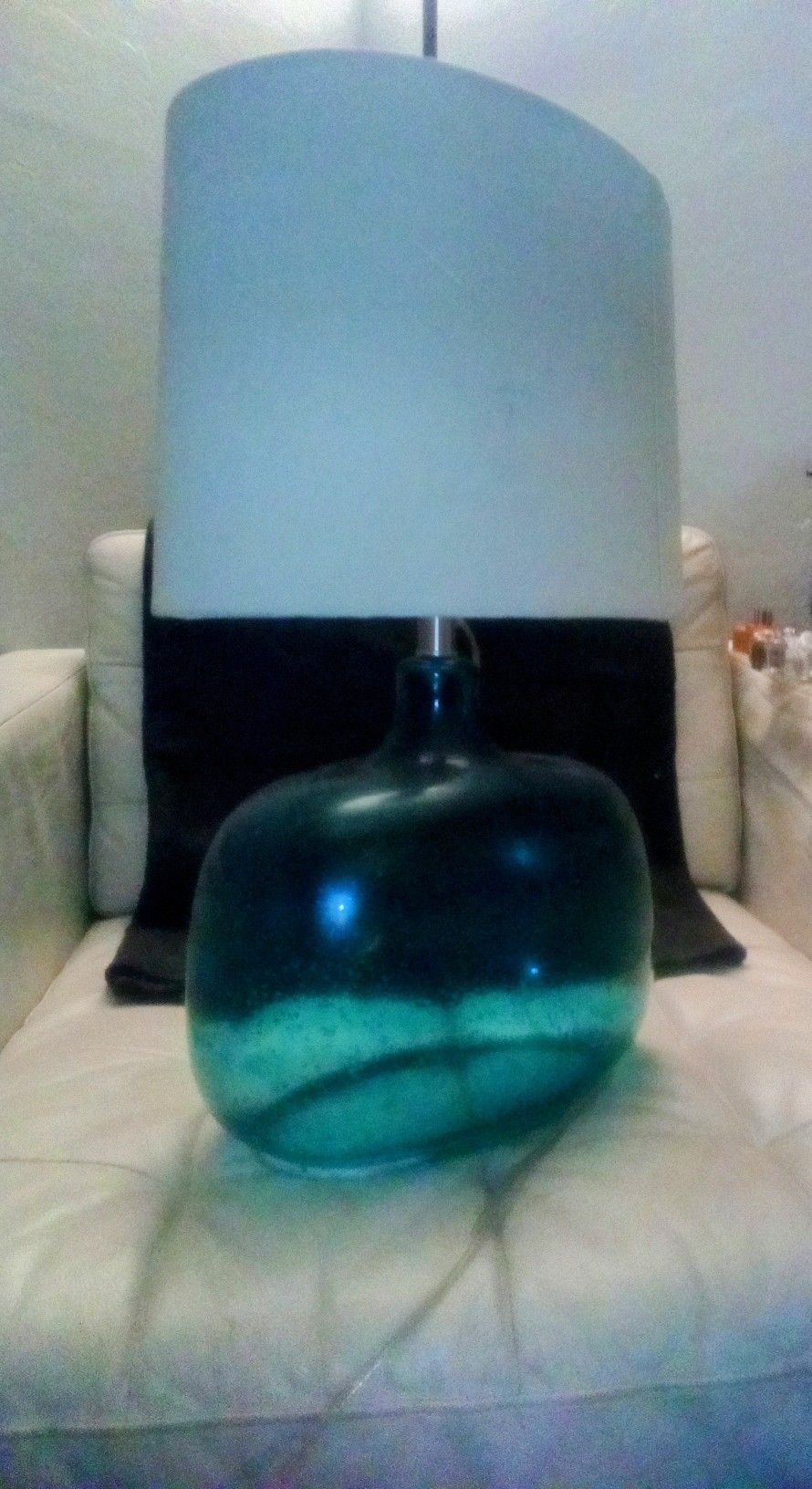 *BEAUTIFUL* Set Of Aqua Bubble Blown Deco Lamps- 2 For $40