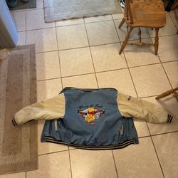 90s Winnie The Pooh Varsity Denim Jacket 