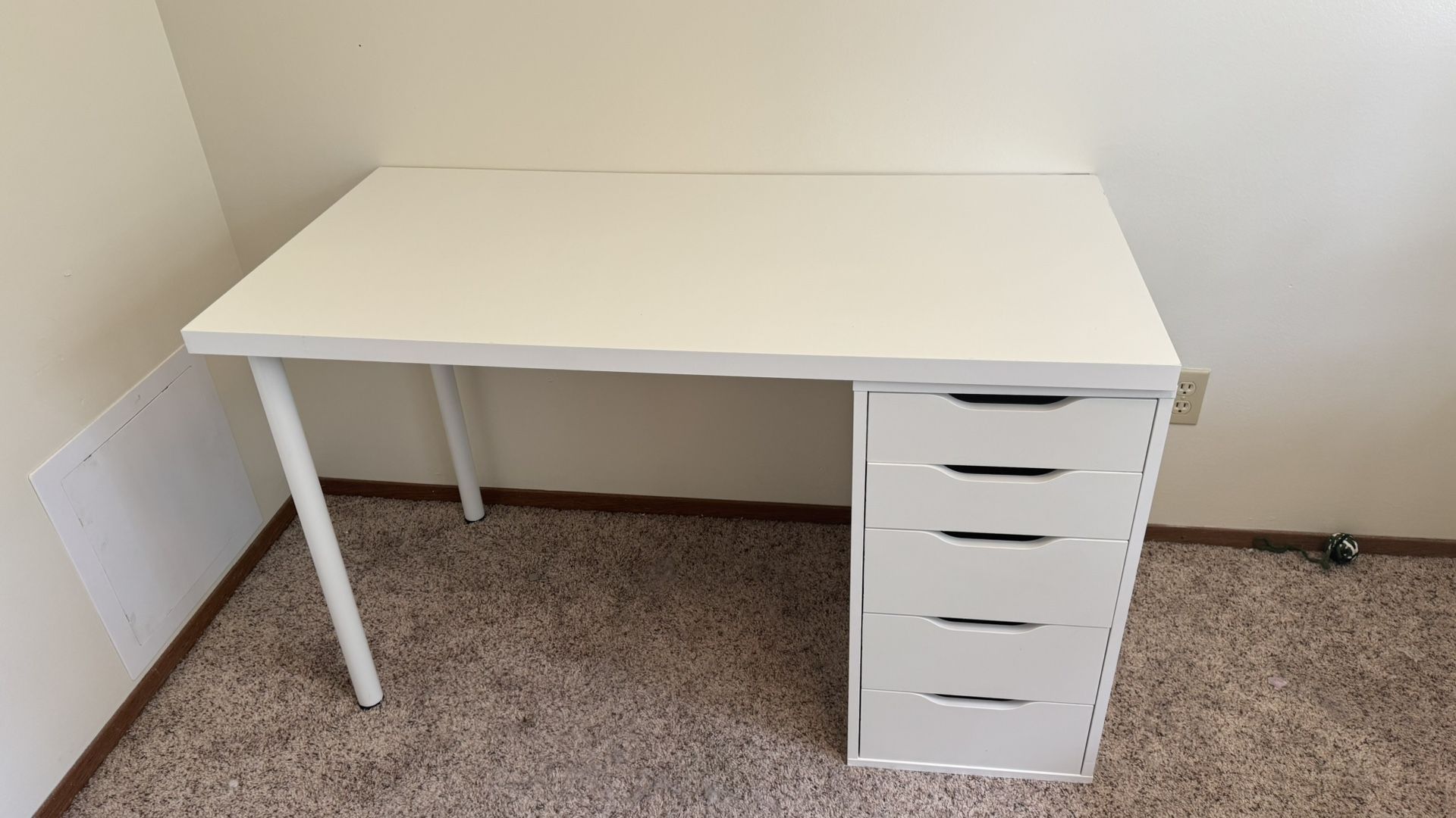 IKEA white desk with drawers (2 set available)