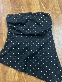 Polka dot black and white tube top