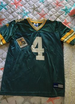 Brett Fabre trading card and youth size 10-12 jersey