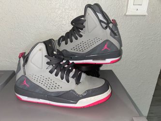 Jordan SC-3 High-Top Sneakers Gray Pink 7y Kids